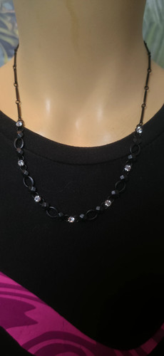 Kette schwarz strass - kette,
