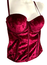 erotisch*"Lascana" sexy erotisch Samt Schnür-Corsage *Push Up *Dessous  rot 80B
