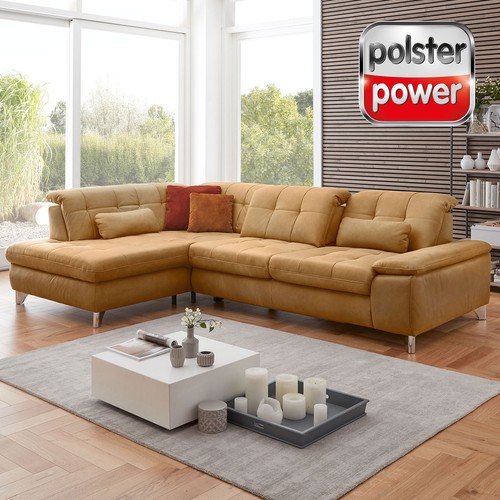 Ecksofa echtleder curry - ecksofa,