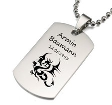 ID Dog Tag mit Kette Edelstahl