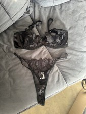 Dessous-Set, Spitze, schwarz, S - M