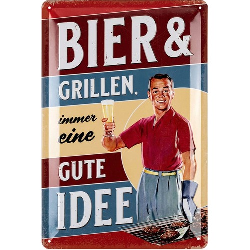 Retro blechschild bier und - retro,