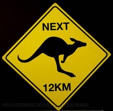 Schild Kaenguru Roo Australien Poster Reisen Warnung Warn Strassen  *142