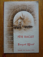 Altes Menü 1959 Fête Raclet Restaurant Les Maritonnes Romanèche Thorins