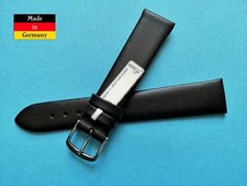 feines stabiles Lederband, Uhrenarmband schwarz 14,16,18,20mm ohne Naht / 120
