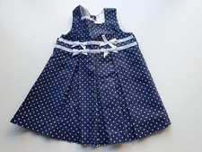 HÜBSCHES ORIGINALS ENGLAND DESIGNER MARINEBLAU WEISS MÄDCHEN ELEGANTES BLUMENKLEID 12 MONATE