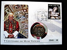 Numisbrief  Papst Benedikt XVI. "500 Jahre Vatikanische Museen"