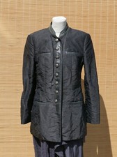 edle Jacke WALTER Landhaus Jacke Trachtenstil Metall Ziegenvelour Leder - Gr. 38