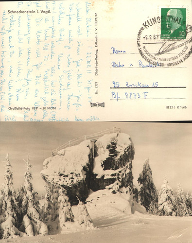 Schneckenstein vogtland 1967 - schneckenstein,