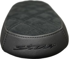 Sitzbank Simson Star Kunstleder Karo SR4-2 Schwarz/Alcantra Stickerei