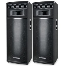 2x DJ PA Stand Lautsprecher Disco Tower Set 2x12" (30cm) Bass Subwoofer 1600W