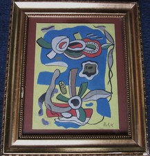 Heinz Friedrich Kirchner 1926-2000, Komposition auf gelbem Grund,Gouache,um 1960