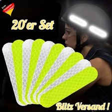 20 Reflektor Aufkleber Reflektierende Sicherheits Leuchtstreifen Selbstklebend
