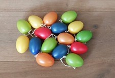 16 bunte Plastik Ostereier Plaste Osterdeko innen/außen