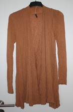Lange Strickjacke dünn braun Strickmantel offen Gr.M von Amisu