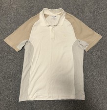 Original Lacoste Polo Weiße Beige Sommer M Shirt