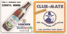 Loscher / Club-Mate - Bierdeckel "Loscher Weißbierpils"