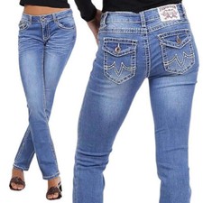 Damen Jeans Hose Hüftjeans Gerades Bein Bootcut Gerader Schnitt Dicke Naht