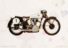 A4 Foto NSU 500SS 1931 Aquarelldruck limitierte Auflage