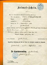 Heimatschein von 1902 Deutsches Reich Königreich Bayern, Gemeinde Zeckendorf.