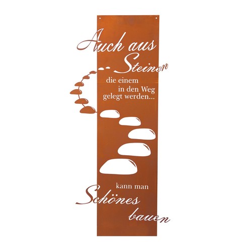Edelrost schild gedichttafel - schild,