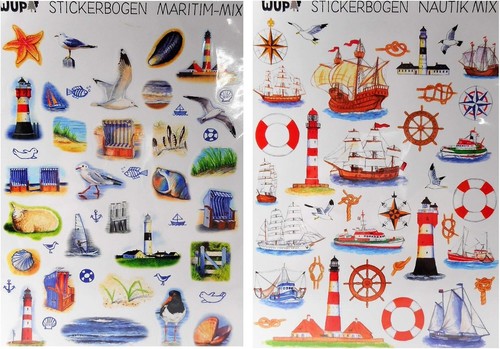 Stickerbögen maritim nautik - stickerbögen,