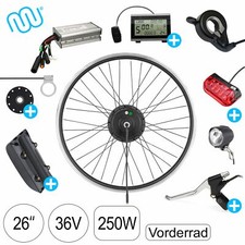 E-Bike Umbausatz 36V 250W 26" Vorderrad Nabenmotor Pedelec Umrüstungskit SCHWARZ