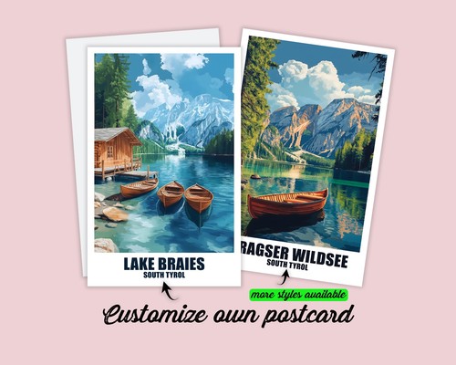 Pragser wildsee postkarte - pragser, &