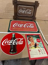 4 Stück Emaille Schild Coca-Cola, Konvolut, 