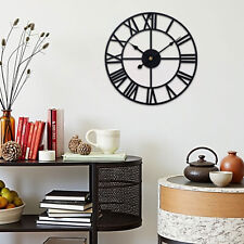 Wanduhr Metall lautlos Nicht tickend Wanduhr mit Römischen Ziffern Uhren 40cm