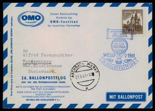 österreich ballonpost 1961 - Österreich,