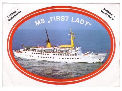 Aufkleber postkarte first - ms, "first