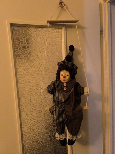 Große stoffpuppenclown mit - große,