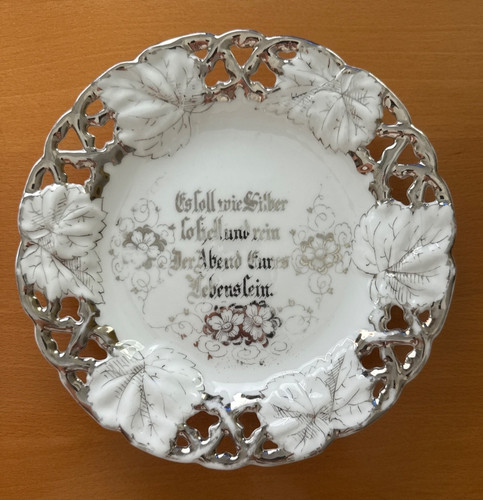 Antiker zierteller mit spruch - antiker,