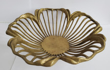 Vintage Obstschale aus Messing, Blumemotiv, Art deco, Jugendstil