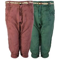  Khujo Damen Haremshose abnehmbarer Gürtel Vintage Waschung Damenhose Hose 
