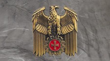 Pin Adler mit Eichenlaub und Kreuz - Reichsadler - Reichskanzlei - 3,5 x 3 cm