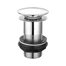 Waschtisch Ablauf PopUp Clicker ungeschlitzt Kuppel Waschbeckenstopfen Click-Clack Knopf chrom