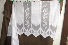 Scheibengardine,weiss, unten gezackt,,ohne nähen ,Muster, Meterware, H: 70 cm,