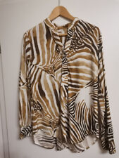 Tunika Bluse, Rossana  Diva, Gr. 38, Braun, Weiß, gemustert