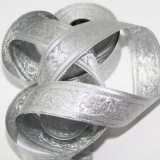 Borte 1M Orient Bordüre lfm Band Webband  Sariborte Nähen Silber 40mm breit