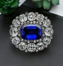 Blauer saphir diamant - blauer, klaster
