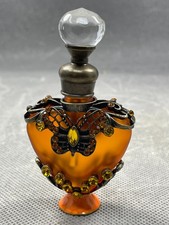 Jugendstil Bell E`poque Parfüm Glas Flakon Butterfly Frankreich Emaille Straß