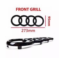 273x95MM Vorne Kühlergrill Frontgrill Emblem Ringe Für Audi A1 A3 A4 A5 A6 S4 S5