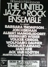 THE UNITED JAZZ & ROCK ENSEMBLE 1978  FRANKFURT + orig. Concert Poster - A1 F/N