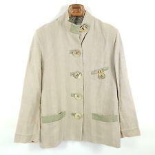 Mothwurf Trachtenjacke Damen Gr. 38 Beige Grün Leinen Jacke