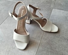 Tamaris Sandaletten Weiß Leder Gr. 38 Sommer Schuhe Riemensandalette NEU
