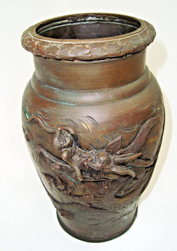 Bronze vase drache china - vase,