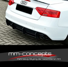 CUP Diffusor Ansatz für Audi A5 B8 S-Line S5 Cabrio Heck Einsatz Stoßstange ABS