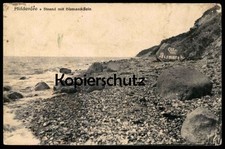 ALTE POSTKARTE INSEL HIDDENSEE STRAND MIT BISMARCKSTEIN STEIN OTTO VON BISMARCK 